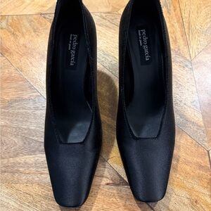 Pedro Garcia Black Square-Toe Heels